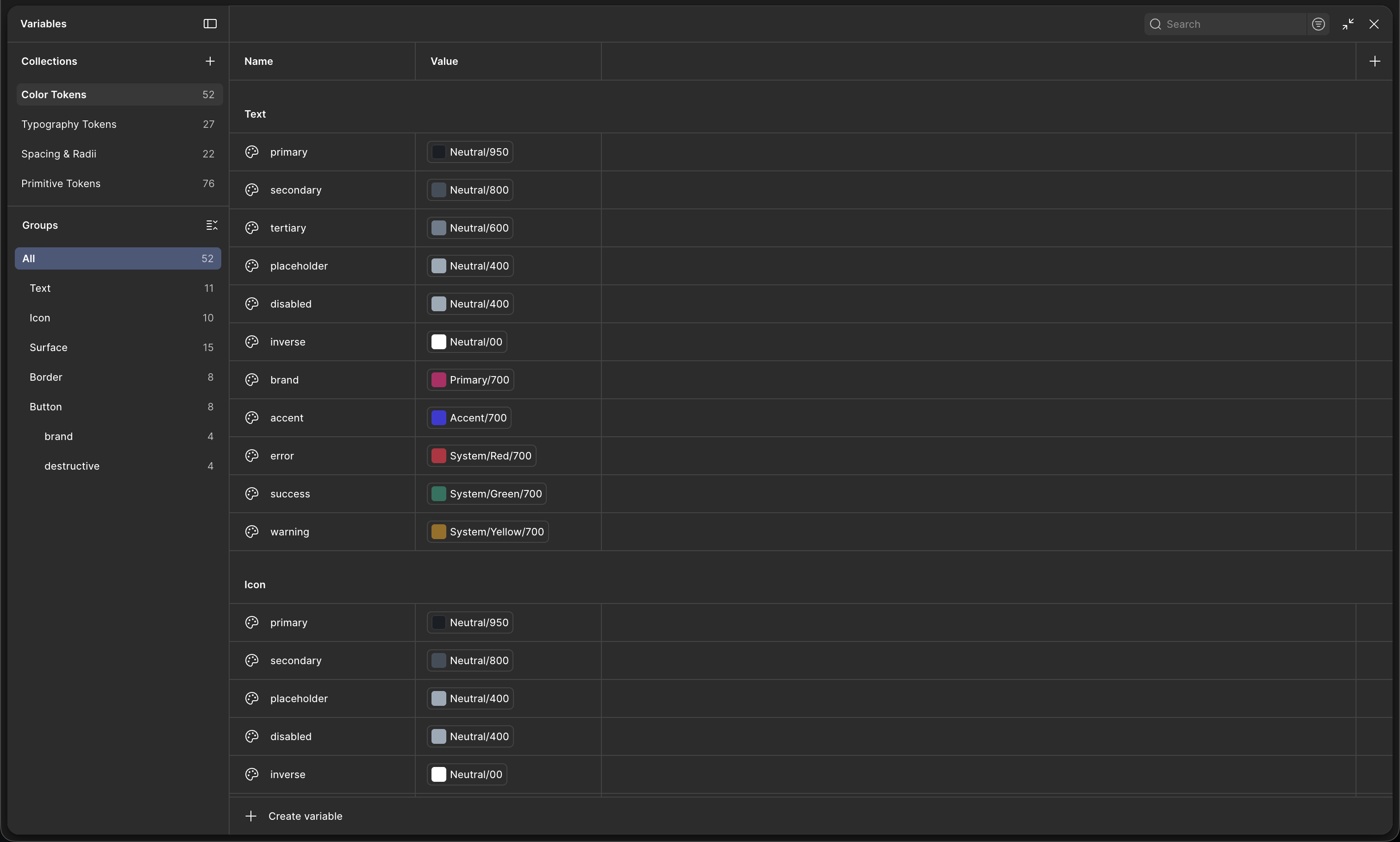 Token architecture in Figma